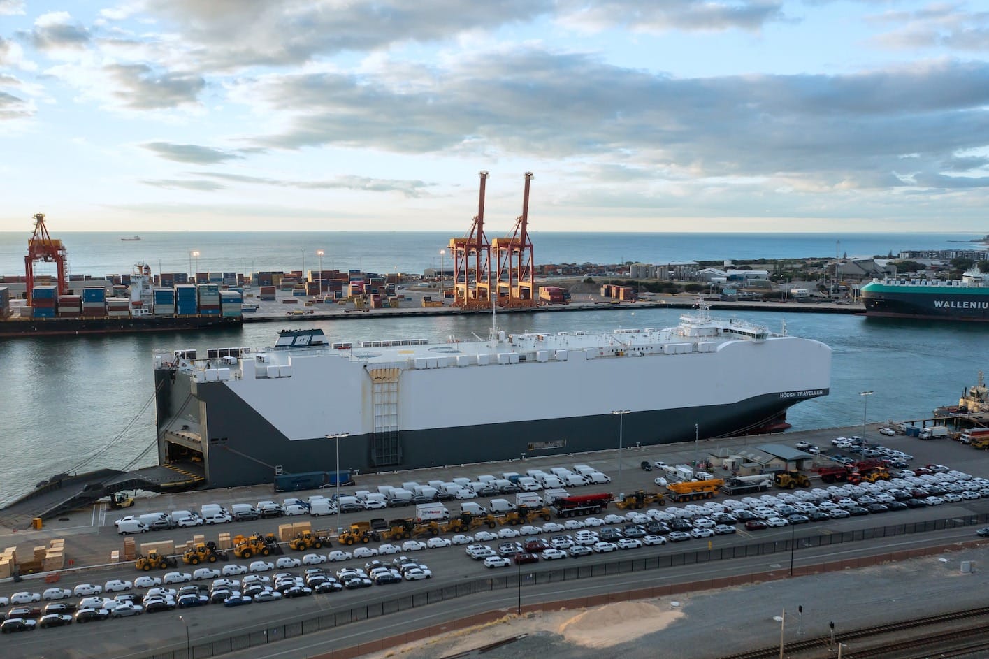 Large ship at dock