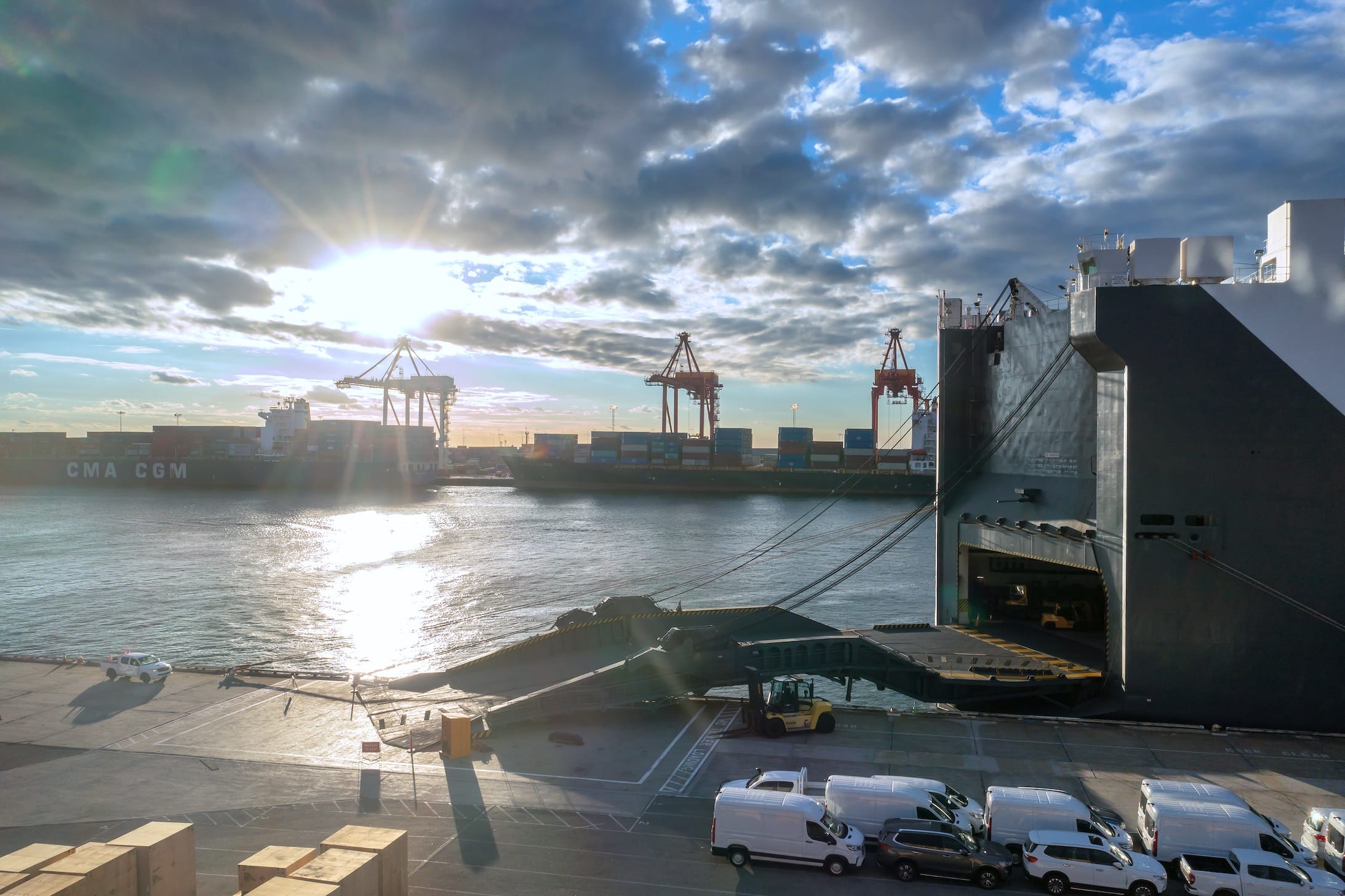 Ship at a dock